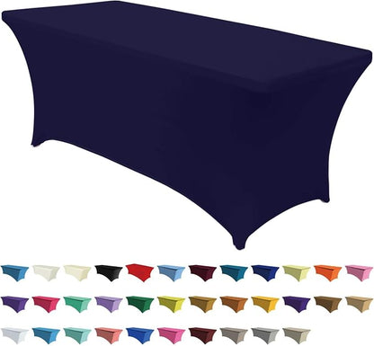 ABCCANOPY 6FT Spandex Table Cover, Stretch Fitted Tablecloth, Navy Blue | Rectangular Tight, Fitted, Washable and Wrinkle Resistant Table Protector for Wedding, Banquet,Birthday, Party, Event