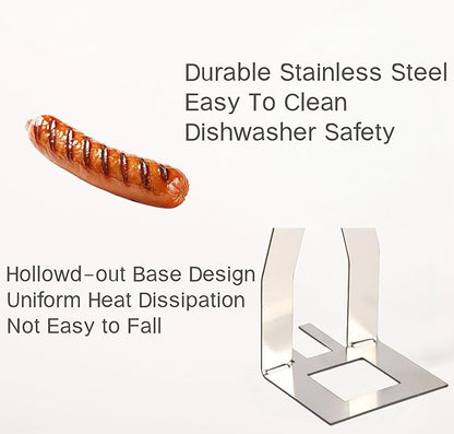 10PCS Funny Hot Dog Holder and Sausage Stand-Standing Man Sausage Barbecue Rack-Hot Dog Grill Holder Man-Portable Reusable Stainless Steel Hotdog and Sausage Roaster for Camping,Road Trip