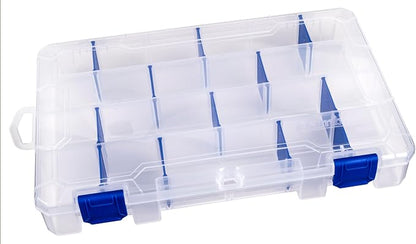 Flambeau Outdoors 4007 Tuff Tainer, 24 Compartments, 12 Zerust Dividers | Divided tackle box with 12 Zerust dividers creating up to 24 compartments. Translucent, 11 x 7.25 x 1.75in