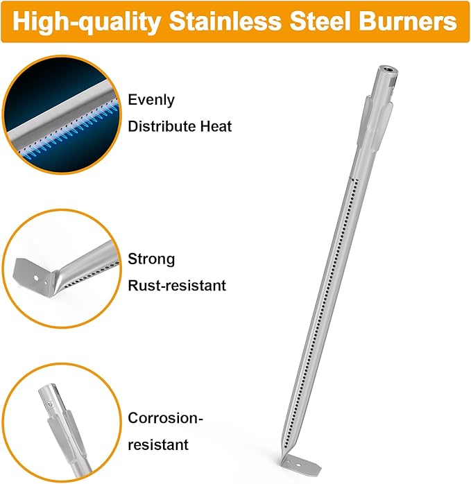 BBQ-PLUS Grill Replacement Parts for Napoleon LEX 485, Mirage 485, Built-in LEX 485, Lifestyle 485, Cooking Grates Heat Plates Burner Tubes Kit for Napoleon Grill Accessories, Stainless Steel
