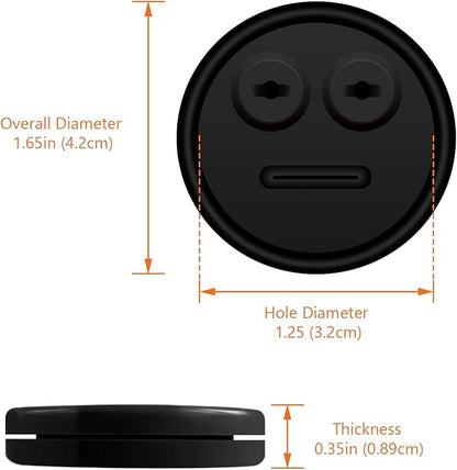 4-Pack Temp Probe Grommet for BBQ Grills, Replacement for Weber 85037 Smokey Mountain Accessories, and Other Smoker Grills Thermometer Probe Port (Black)
