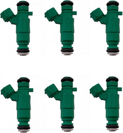 TRQ Fuel Injector Set | For 2001-2006 Hyundai Santa Fe 1999-2005 Sonata 2003-2008 Tiburon 2005-2009 Tucson Kia Optima 2005-2010 Sportage
