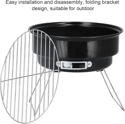 Gavigain Charcoal Grill, Mini Flat Top Kettle Barbecue Grill Small Portable Outdoor BBQ Grill for Backyard Garden Camping Cooking