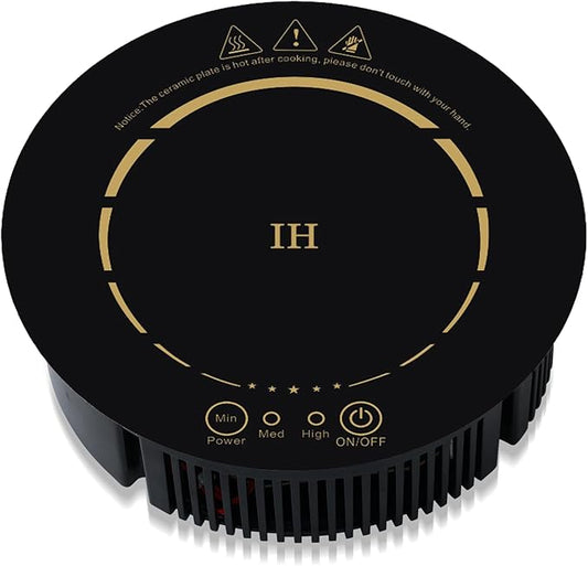 500W / 120V Small Induction Cooktop - 7.7" Mini Portable Countertop Burners Induction Hot Plate Electric Stove for Candle Making, RV, Office, Tea Room, Camp, Tea party