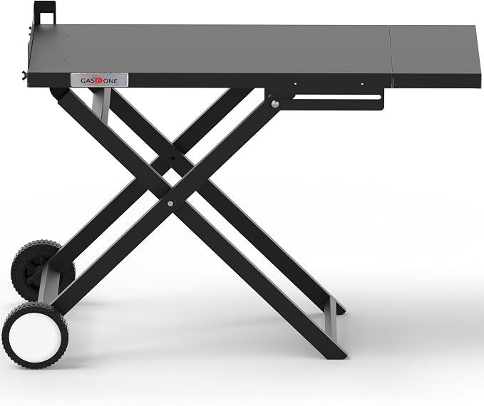 GasOne T-100F Foldable Cart for Grill –BBQ Grill Collapsible Cart with Wheels – Practical and Durable Portable Gas Grill Outdoor Table – Easy Assembly