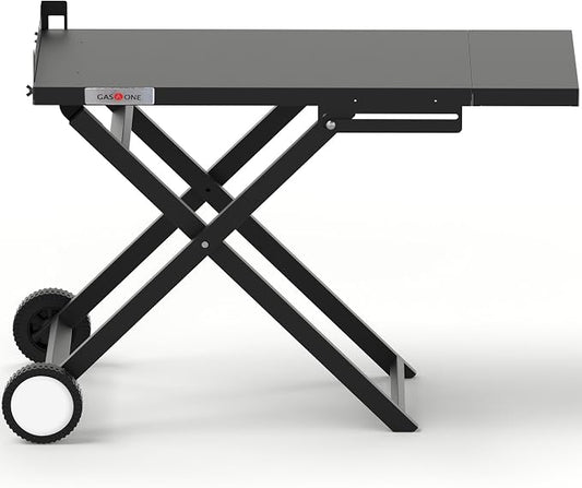 GasOne T-100F Foldable Cart for Grill –BBQ Grill Collapsible Cart with Wheels – Practical and Durable Portable Gas Grill Outdoor Table – Easy Assembly