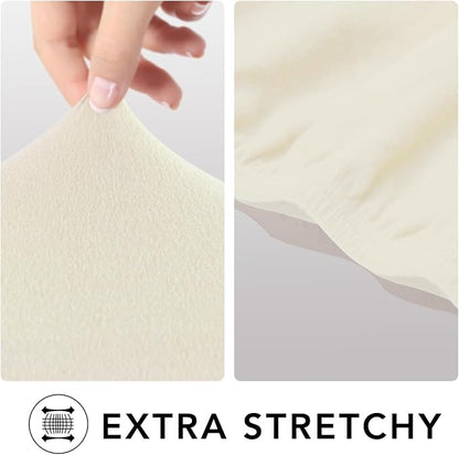 PureFit Stretch Oversized Loveseat Covers Couch Covers for Sofa Ivory
