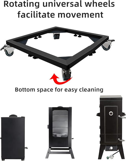 Heavy Duty Smoker Stand – Universal Mobile Base for Electric Smokers (Vertical/Digital), All-Steel Construction, 1000 lb Capacity