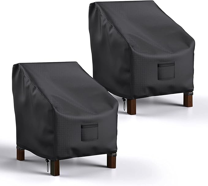 Mrrihand Patio Chair Covers Waterproof, Lounge Deep Seat Cover, Heavy Duty Outdoor Lawn Patio Furniture Covers (36" W x 37" D x 36" H - 2 Pack)