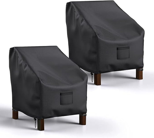 Patio Chair Covers Waterproof, Mrrihand Lounge Deep Seat Cover, Heavy Duty Outdoor Lawn Patio Furniture Covers (33" W x 34" D x 31" H - 2 Pack)