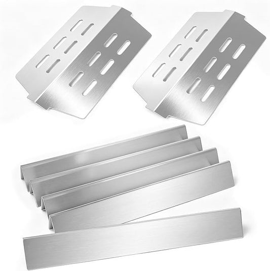 Uniflasy Stainless Steel Flavorizer Bars & Heat Deflectors for Weber Genesis 300 Series (Front Control), Fits Genesis E310 E320 E330 S310 S320 S330, Replaces Weber 7620 7621 7622 65055