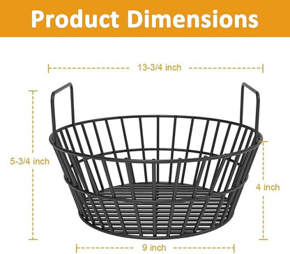 Charcoal Ash Basket for Large Big Green Egg Grill, Heavy Duty Porcelain Steel Fire Basket also Fits Kamado Joe Classic, Compatible with Pit Boss, for Louisiana Grills, for Primo Kamado Grill, Fits Large Grill Dome