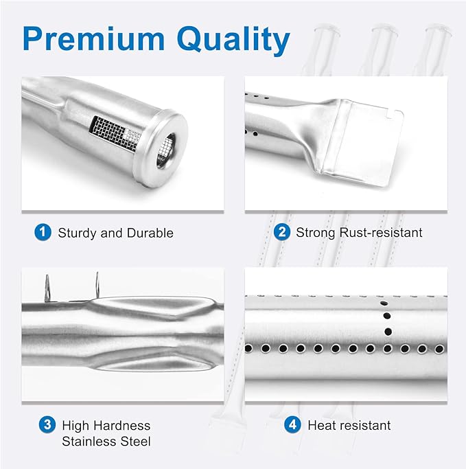 Grill Replacement Parts for Monument 24367, 35633, 17842, 24633, 41847NG 4 Burner Gas Grills, Grill Burner, Heat Plate, Igniter for Kitchen aid 720-0954, Monument 6 Burner 77352 77352MB 77352-MB
