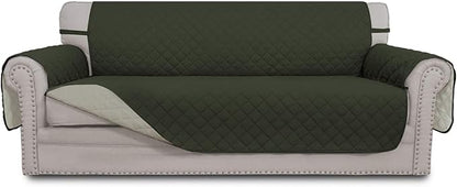 Easy-Going Reversible Couch Cover, 3 Cushion Sofa, Large, Army Green/Beige | Machine Washable Slipcover For Dogs, Water Resistant Furniture Mat For Living Room, Non-Slip Sofa Cover, Pet Friendly