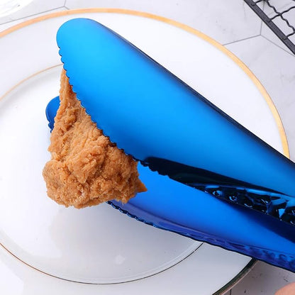 Stainless Steel Kitchen Food Clamp Serving Tongs for Cooking,Toast Bread,Salad,Barbecue,Grilling,Baking,Frying (Blue)