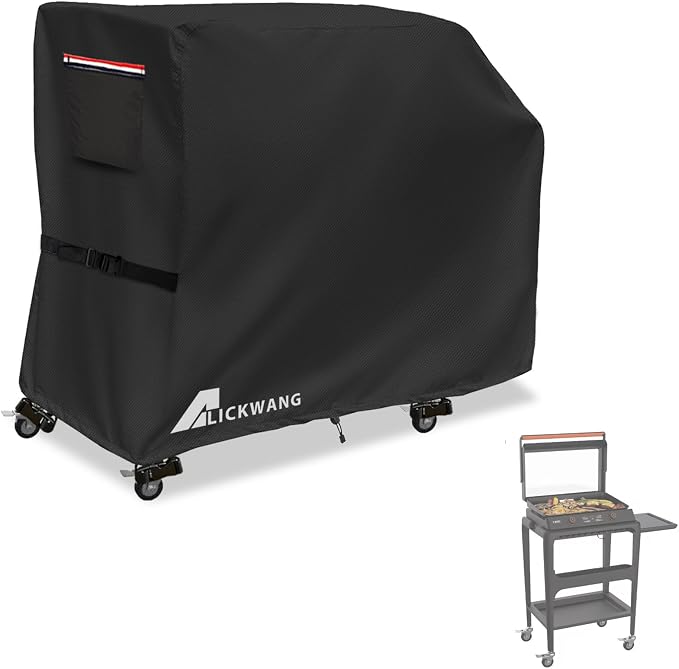 Griddle Cover for Blackstone E-Series 2-Burner 22" Electric Tabletop Griddle with Prep Cart,600D Waterproof Fade-Resistant Protective Cover for Blackstone 22 Inch Tabletop Electric Griddles,Black