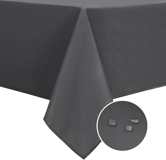DWCN Square Tablecloth - 40 x 40 Inch - Waterproof Stain and Wrinkle Resistant Washable Table Cloth, Decorative Fabric Table Cover for Kitchen Dining Room Party and Outdoor Use, Grey