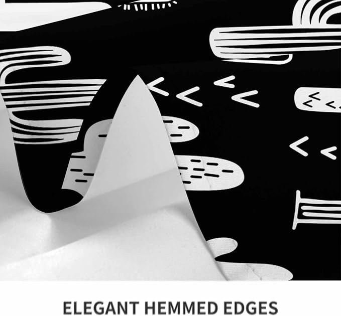 TKS MITLAN Tablecloth Black and White Cactus Table Cloth Rectangle Table 60 x 84 Inch Monochromatic Wild Plant Kitchen Decorations for Home Dinner Party