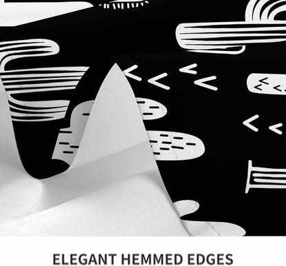 TKS MITLAN Tablecloth Black and White Cactus Table Cloth Rectangle Table 60 x 84 Inch Monochromatic Wild Plant Kitchen Decorations for Home Dinner Party