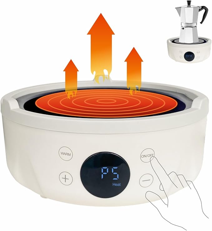 Small Hot Plate Electric Mini - 600W,9 Heat Levels, Mini Hot Plate Electric,Perfect Size For Moka Pot, Making tea And More, Suitable For Kitchen, RV camping, Outdoor,120V