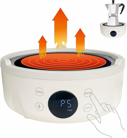 Small Hot Plate Electric Mini - 600W,9 Heat Levels, Mini Hot Plate Electric,Perfect Size For Moka Pot, Making tea And More, Suitable For Kitchen, RV camping, Outdoor,120V