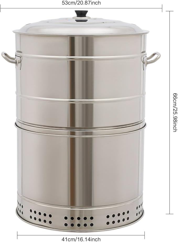 Portable Stainless Steel Charcoal Grill 50 Skewers, 500°C/932F°Smokeless Barrel BBQ Grill, Outdoor Barbecue Grill, Camping Grill, Large Capacity for Camping, Picnic, and Backyard Barbecue