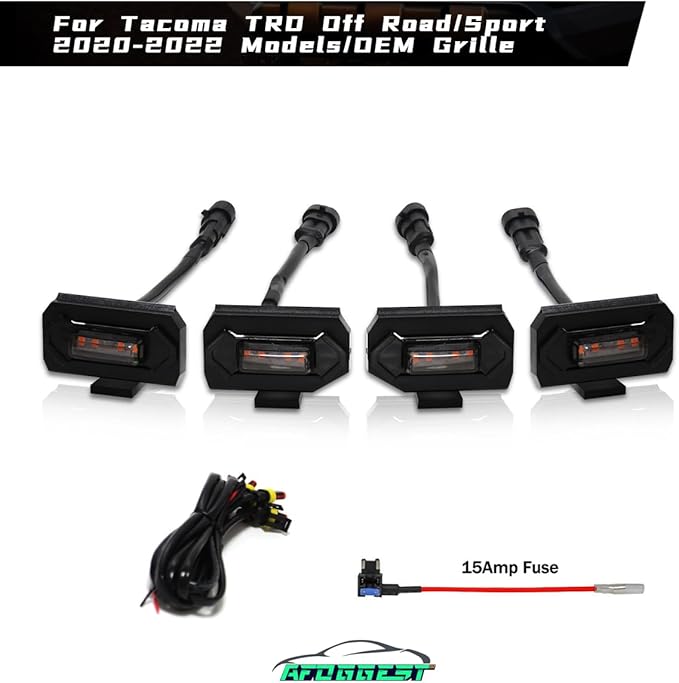 Grill Light For Tacoma TRD Off Road 2020 2021 2022,Smoked Shell Amber LED Front Grille Lights For Tacoma TRD Sport