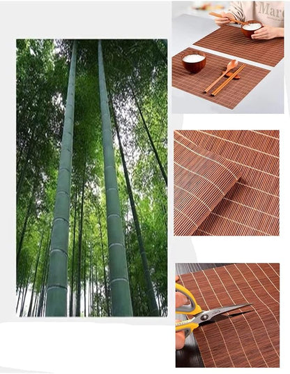 1PCS Dining Table Kitchen Placemat, Heat-Resistant Place Mat Stain Resistant Anti-Skid Washable Bamboo Table Mat Placemat Kitchen Table mat (Dark Brown)