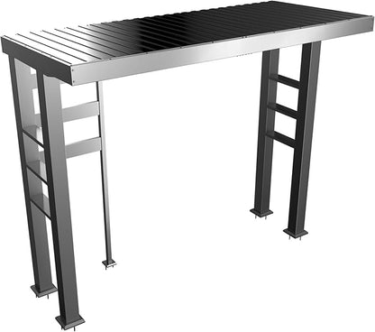 Outdoor Kitchen Island Gas Grill Barbecue Station with Refrigerator Rotisserie Side Burner Granite Countertop Storage Cabinets Drawers Faucet Sink Roof Lights Wheels Thermometer Warming Rack (Black)