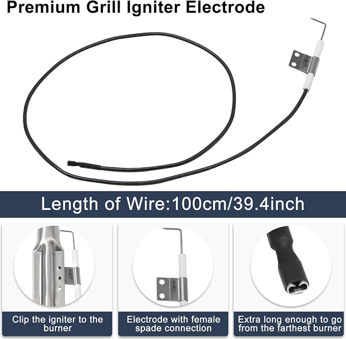 Criditpid Grill Replacement Parts for Charbroil 463230515 463239915 463230513, Stainless Steel Heat Plate Shields, Burner Tubes, Crossover Tube and Ignitors for Char-Broil 463230512 Gas Grills.
