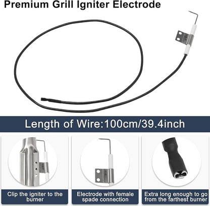 Criditpid Grill Replacement Parts for Charbroil 461442114 463441312 463441514, Stainless Steel Heat Plate Shields, Burner Tubes, Crossover Tube and Ignitors for Char-Broil 463440109 Gas Grill.