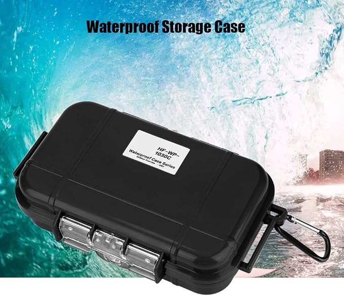 Waterproof Storage Case, Outdoor Survival Waterproof Case Shockproof Storage Case Airtight Carry Box Container for Outdoor Boating Camping(Black)
