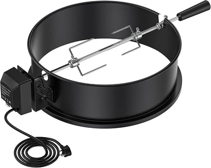 onlyfire Rotisserie Ring Kit for Weber 18" Kettle Charcoal Grills | Chrome Plated Steel Material, Turns Your Kettle Into A Chicken Roaster