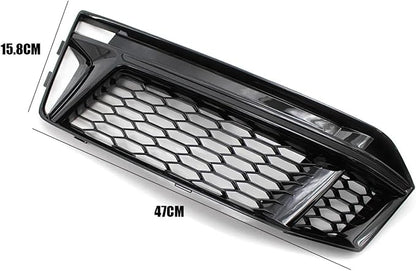 Fog Lamps Cover Front Fog Light Grill S4 A4 B9 SLine 1618 for Gloss Black Honeycomb Style