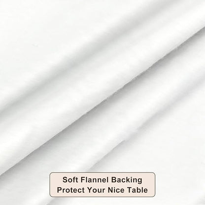 LIBERECOO Heavy Duty Vinyl Tablecloth with Flannel Backing Waterproof Oil-Proof Plastic Table Cloth Stain-Resistant Wipeable Rectangle or Square Table Cover for Indoor and Outdoor 60 x 102 Inch
