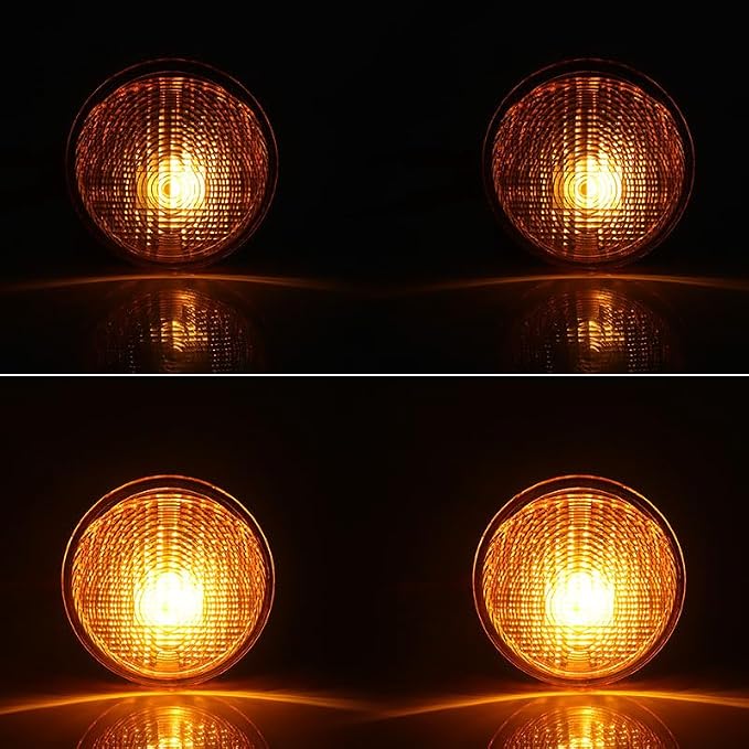 Front Grill Turn Signal Indicator Lights w/Bulb for Jeep Wrangler 2014 2015 2016 2017 68200291AA 68200290AA CH2526103 CH2527103(1pc Right)