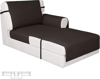 Easy-Going Reversible Chaise Lounge Couch Cover Water Resistant Sofa Cover Sectional L Shaped Sofa Slipcover with Adjustable Straps Furniture Protector for Dogs (115X34 in, Chocolate/Chocolate) | Machine Washable Slipcover For Dogs, Water Resistant Fur...