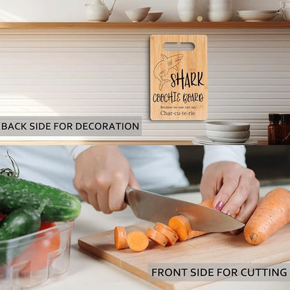Funny Charcuterie Board Shark Coochie Board Cutting Board Decor Birthday Gifts Housewarming Gifts for Women Men Friends Funny Kitchen Gadgets Bamboo Decorative Cutting Boards for Kitchen