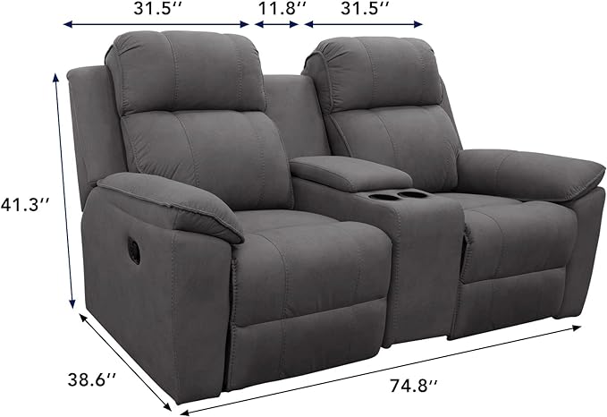 PureFit Water Resistant Reversible Loveseat Recliner Cover for Double | Double with Console, Non Slip Split Sofa Cover, Washable Reclining Cover, Wine/Beige