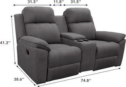 PureFit Water Resistant Reversible Loveseat Recliner Cover for Double | Double with Console, Non Slip Split Sofa Cover, Washable Reclining Cover, Wine/Beige