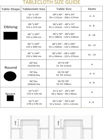 EHouseHome Outdoor Indoor 60x84 inch Rectangle Tablecloth with Umbrella Hole and Zipper, Waterproof Patio Cloths, Spring/Summer Table Covers for Backyard Circular Table/BBQs/Picnic