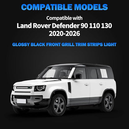 Grill Lights Compatible with Land Rover Defender 90 110 130 2020-2026 Led Front Grill Trim Strips Lighting Compatible with Land Rover Defender Accessories
