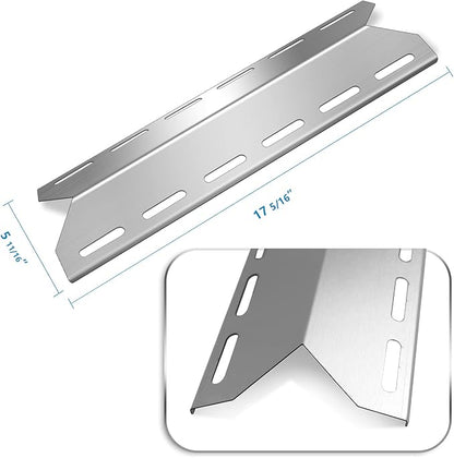 5 PC Heat Shield Tent Plate 17 5/16" Replacement for Charmglow 720-0234 | Zemibi BBQ Repair Kits for Nexgrill 720-0033 720-0234 720-0289 Gas Grill Models, Stainless Steel BBQ Burner Cover
