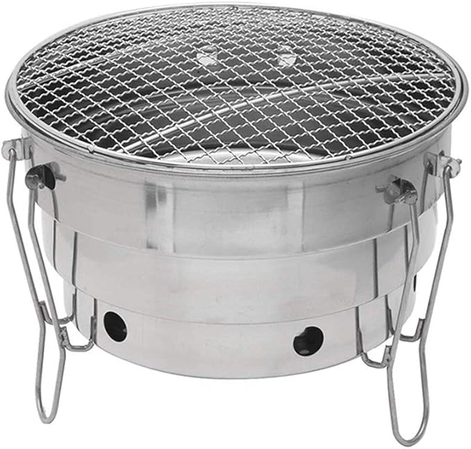 Portable Charcoal Grill for Camping BBQ, Stainless Steel Folding Mini Outdoor Barbecue Grill, Compact Camping Grill for Picnic Travel, Easy to Carry Charcoal Grills BBQ,A-1