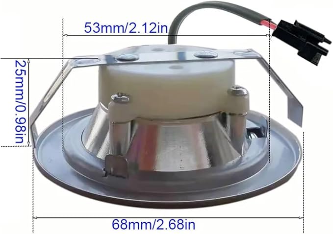 2-Pack DC 12V Range Hood Lamp 1.5W LED Warm White 3000K with SM Male Connector Kitchen Hood Light Smoke Exhauster Light
