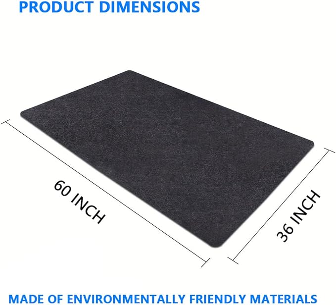 Gas Grill Mat，36" x 60" Premium BBQ Mat—Protects Decks and Patios from Grease Splashes,Soft Absorbent Material-Contains Grill Splatter，Anti-Slip and Waterproof Backing，Washable