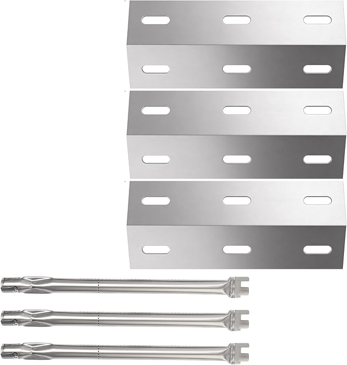 Repair Kit for Ducane Gas Barbecue Grill 30400040, 3100, 3200, 3400 Burner Tube, Stainless Heat Plate Tent, Burner Cover Replacement for Ducane 3 Burner DUCHD1, 30500048, 30500602, DUCHP1