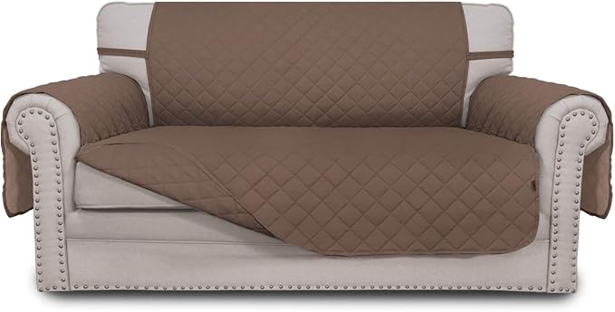 Easy-Going Reversible Couch Cover, 2 Cushion Sofa, Loveseat, Brown/Brown | Machine Washable Slipcover For Dogs, Water Resistant Furniture Mat For Living Room, Non-Slip Sofa Cover, Pet Friendly