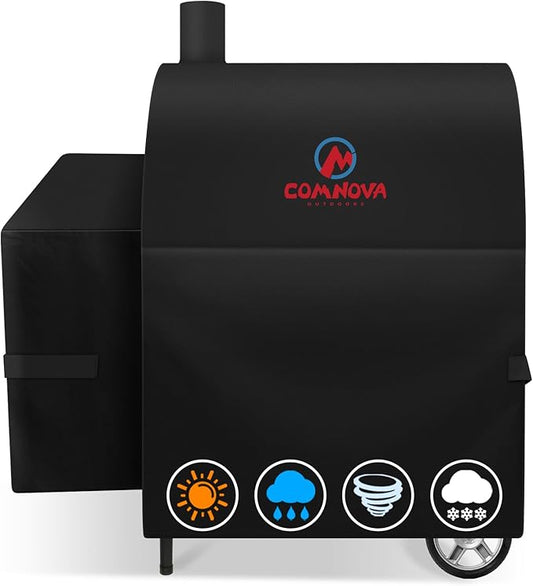 Comnova Grill Cover for Char Griller Barrel Grills without Side Fire Box – 600D Outdoor Charcoal Grill Cover for Char Griller Grills Fits 2121 2828 2727 2929 1329 2799 Models - 46"L x 23"W x 48.5"H