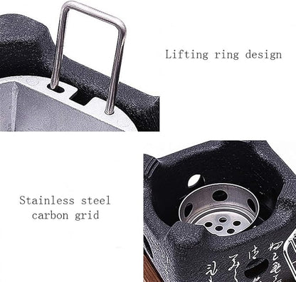 BBQ Barbeque Barbecue Grill,Aluminum Alloy Furnace,Portable Household Charcoal Barbecue Stove,Indoor and Outdoor,2 Size (Size : 11.5cm13cm)